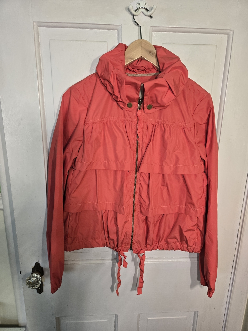 LOFT Coral Hooded Bomber Jacket Size XS